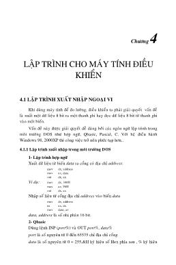 Giáo trình Đo lường và điều khiển bằng máy tính - Chương 4: Lập trình cho máy tính điều khiển