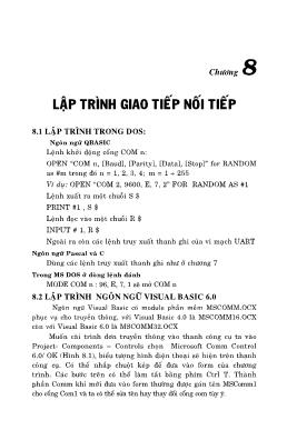 Giáo trình Đo lường và điều khiển bằng máy tính - Chương 8: Lập trình giao tiếp nối tiếp