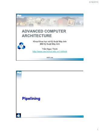 Advanced Computer Architecture - Pipelining - Tran Ngoc Thinh