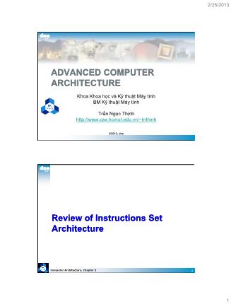 Advanced Computer Architecture - Review of Instructions Set Architecture - Tran Ngoc Thinh