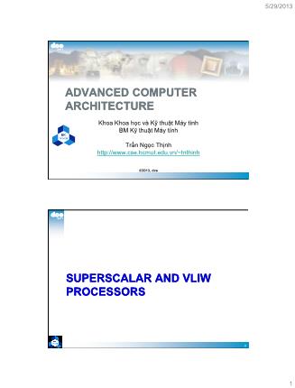 Advanced Computer Architecture - Superscalar and vliw processors - Tran Ngoc Thinh