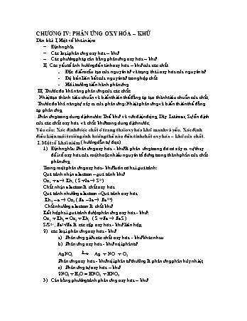 Bài giảng Hóa vô cơ cho - Chương 4: Phản ứng oxy hóa – khử - Thầy Nam
