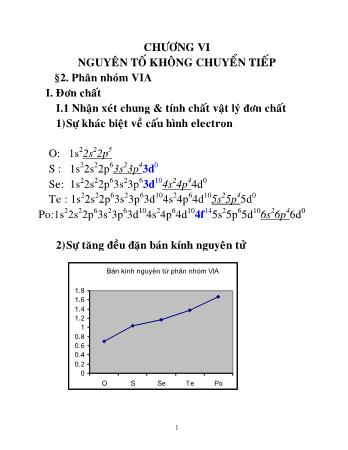 Bài giảng Hóa vô cơ cho Xây dựng - Chương 6: Nguyên tố không chuyển tiếp (Phần 2)