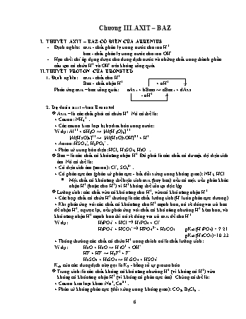 Bài giảng Hóa vô cơ - Chương 3: Axit - Baz