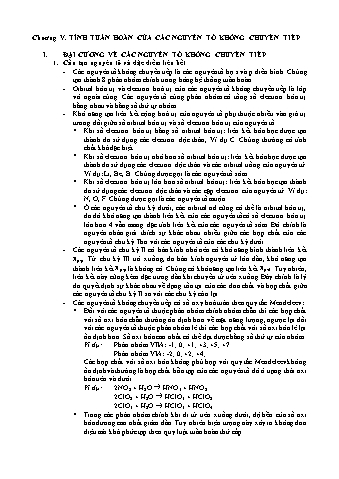 Bài giảng Hóa vô cơ - Chương 5: Nguyên tố không chuyển tiếp