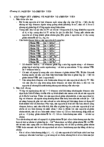Bài giảng Hóa vô cơ - Chương 6: Nguyên tố chuyển tiếp