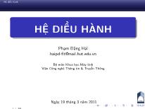 Bài giảng Khoa học Máy tính Hệ điều hành - Chương 2: Quản lý tiến trình - Phạm Hải Đăng