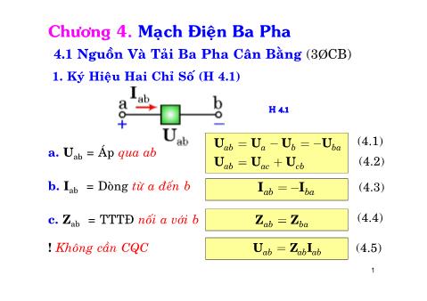 Bài giảng Kỹ thuật điện - Chương 4: Mạch điện 3 pha