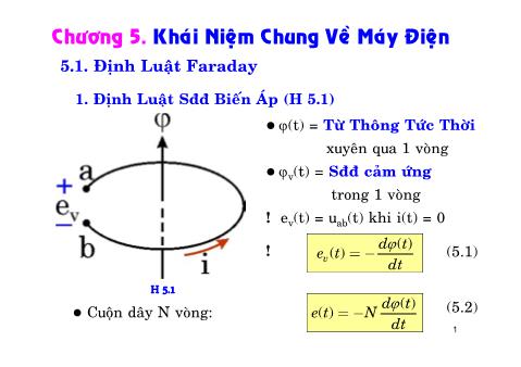 Bài giảng Kỹ thuật điện - Chương 5: Khái niệm chung về máy điện