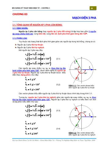 Bài giảng Kỹ thuật điện điện tử - Chương 03: Mạch điện 3 pha