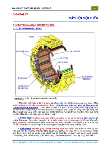 Bài giảng Kỹ thuật điện điện tử - Chương 07: Máy điện một chiều