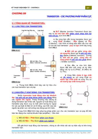 Bài giảng Kỹ thuật điện điện tử - Chương 09: Transistor - Các phương pháp phân cực