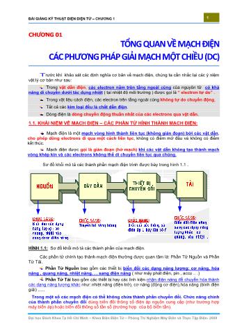 Bài giảng Kỹ thuật điện điện tử - Chương 1: Tổng quan về mạch điện các phương pháp giải mạch một chiều (DC)