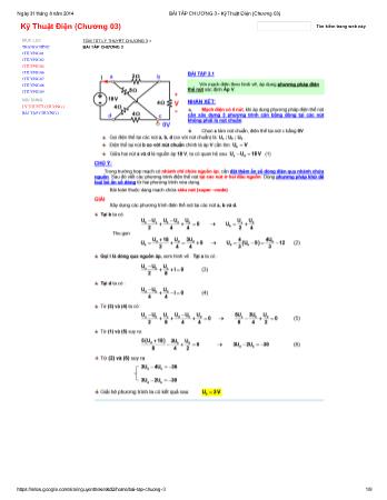 Bài tập Kỹ thuật điện điện tử - Bài tập Chương 3: Kỹ thuật điện