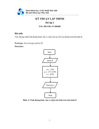 Bài tập Kỹ thuật lập trình - Bài tập 2: Các cấu trúc rẽ nhánh - Khoa Khoa học và Kỹ thuật máy tính - Đại học BK - ĐHQG TP Hồ Chí Minh