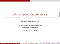 Bài tập lớn môn Giải tích 1 - Học kỳ 2011 - Trường ĐH Bách Khoa TP HCM