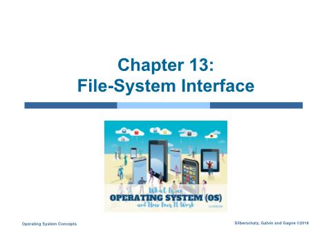 Computer Operating System - Chapter 13: File-System Interface