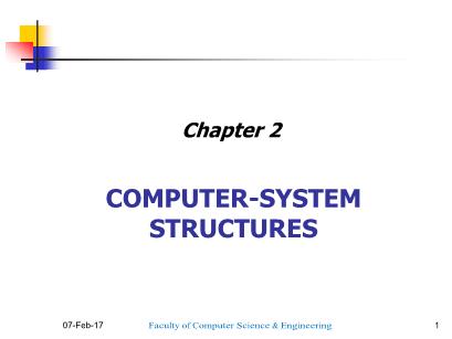 Computer Operating System - Lecture 2: Computer-System Organization - Nguyen Thanh Son