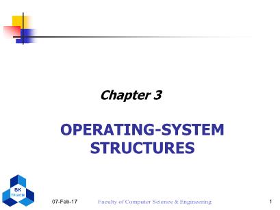 Computer Operating System - Lecture 3: Operating - System structures - Nguyen Thanh Son