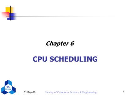 Computer Operating System - Lecture 6: CPU Scheduling - Nguyen Thanh Son