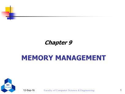 Computer Operating System - Lecture 9: Memory management - Nguyen Thanh Son