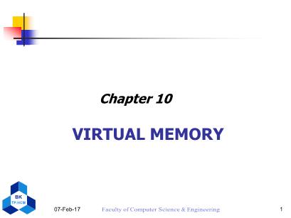 Computer Operating System - Lecture 10: Virtual Memory - Nguyen Thanh Son