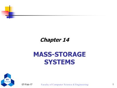 Computer Operating System - Lecture 14: Mass-storage systems - Nguyen Thanh Son