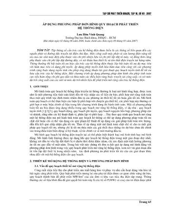 Đề tài Áp dụng phương pháp đơn hình quy hoạch phát triển hệ thống điện -  Lưu Hữu Vinh Quang