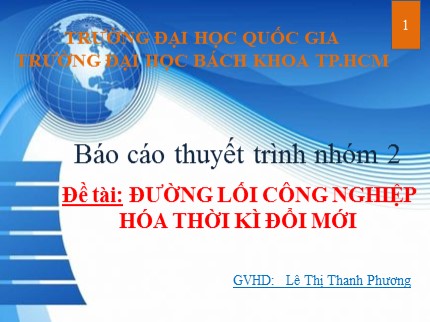 Đề tài: Đường lối công nghiệp hóa thời kì đổi mới - Lê Thị Thanh Phương