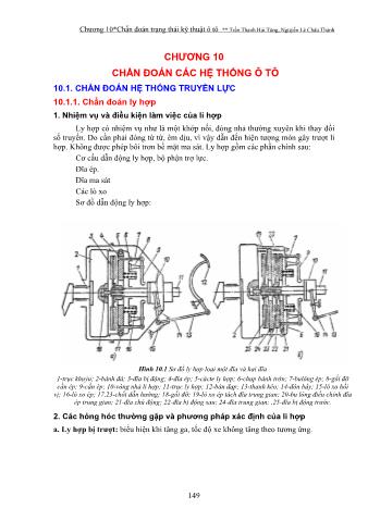 Giáo trình Chẩn đoán trạng thái kỹ thuật ô tô - Chương 10: Chẩn đoán hệ thống truyền lực - Trần Thanh Hải Tùng