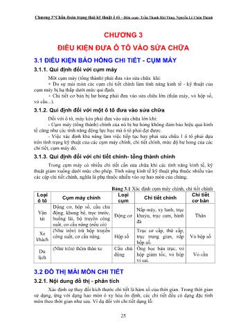 Giáo trình Chẩn đoán trạng thái kỹ thuật ô tô - Chương 3: Điều kiện đưa ô tô vào sửa chữa - Trần Thanh Hải Tùng