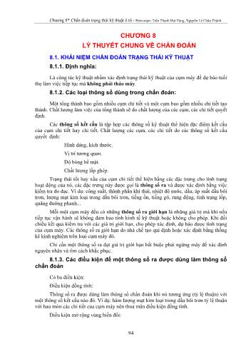 Giáo trình Chẩn đoán trạng thái kỹ thuật ô tô - Chương 8: Lý thuyết chung về chẩn đoán - Trần Thanh Hải Tùng