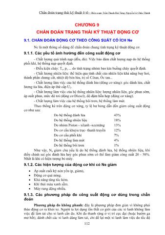 Giáo trình Chẩn đoán trạng thái kỹ thuật ô tô - Chương 9: Động cơ ô tô - Trần Thanh Hải Tùng