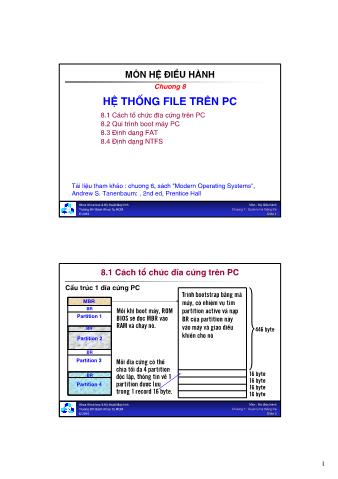 Giáo trình Hệ điều hành - Chương 8: Hệ thống file trên PC - Khoa Công nghệ Thông tin - Trường ĐH Bách Khoa TP. HCM