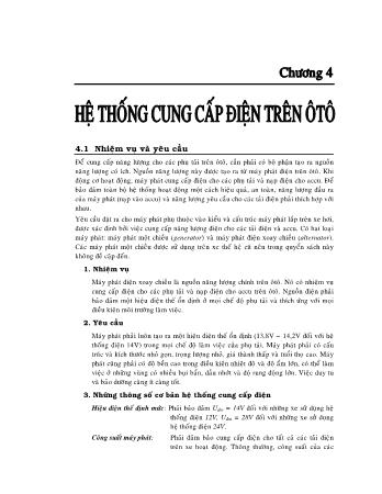 Giáo trình Kỹ thuật điện oto - Chương 04: Hệ thống cung cấp điện trên oto