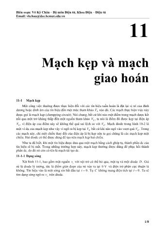 Giáo trình Kỹ thuật điện tử - Chương 11: Mạch kẹp và mạch giao hoán - Võ Kỳ Châu