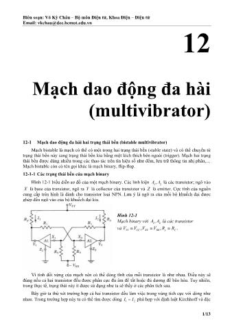 Giáo trình Kỹ thuật điện tử - Chương 12: Mạch dao động đa hài (multivibrator) - Võ Kỳ Châu