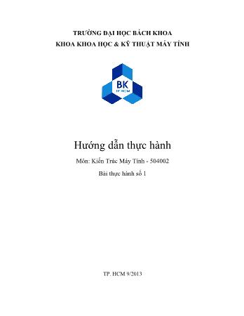 Hướng dẫn thực hành Kiến trúc máy tính - Bài thực hành số 1