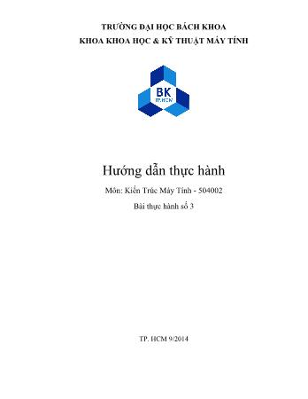 Hướng dẫn thực hành Kiến trúc máy tính - Bài thực hành số 3