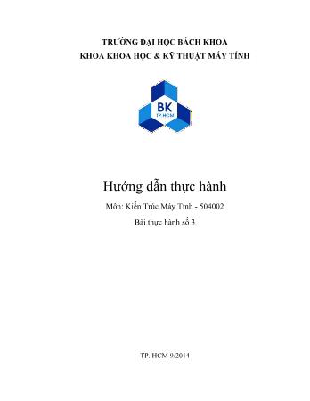 Hướng dẫn thực hành Kiến trúc máy tính - Bài thực hành số 4