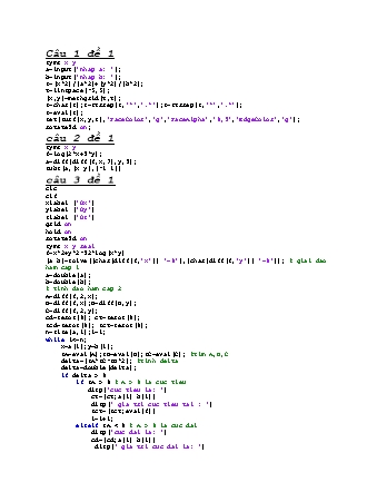 Tài liệu Giải tích 2 - Code và command window bài tập lớn