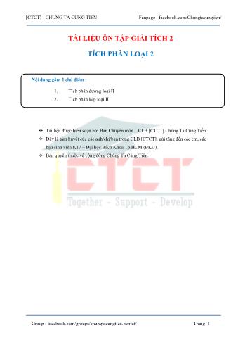 Tài liệu ôn tập Giải tích 2: Chương: Tích phân loại 3