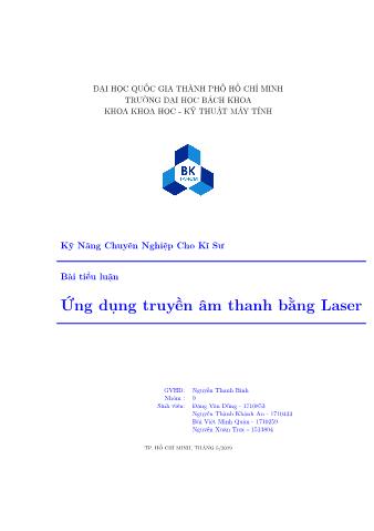 Tiểu luận Ứng dụng truyền âm thanh bằng Laser