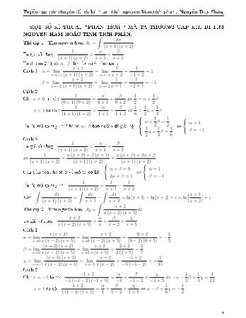 Tuyển tập các Chuyên đề và kĩ thuật tính nguyên hàm tích phân - Nguyễn Duy Đăng