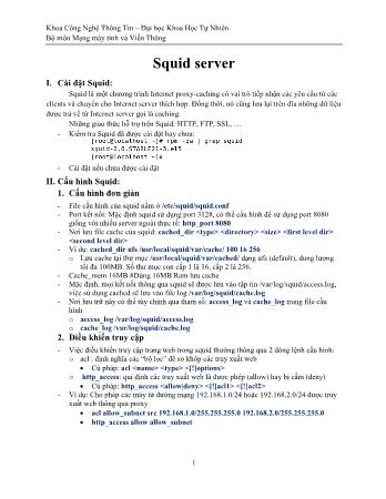 Bài giảng Mạng máy tính và viễn thông - Squid server