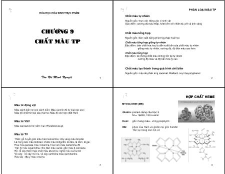 Giáo trình Hóa học - Hóa sinh thực phẩm - Chương 8: Chất màu TP
