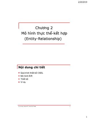 Bài giảng Cơ sở dữ liệu - Chương 2: Mô hình thực thể kết hợp ER - Nguyễn Thị Như Anh