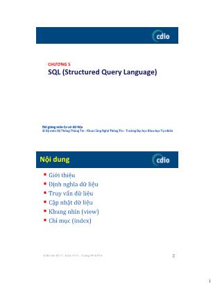 Bài giảng Cơ sở dữ liệu - Chương 5: SQL - Nguyễn Thị Như Anh