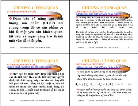 Bài giảng Dung sai và kỹ thuật đo - Chương 1: Tổng quan - Thái Thị Thu Hà