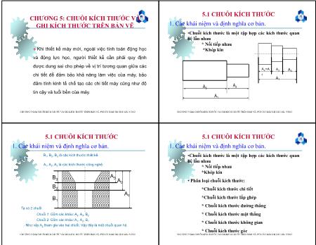 Bài giảng Dung sai và kỹ thuật đo - Chương 5: Chuỗi kích thước và ghi kích thước trên bản vẽ - Thái Thị Thu Hà